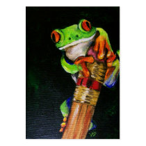 Einstein the Red-Eyed Tree Frog ACEO Art Cards business cards by jaisjewels Einstein the Red-Eyed Tree Frog ACEO Art Cards business cards