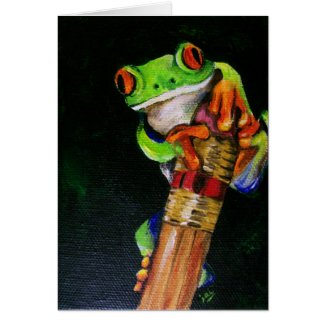 Einstein the Red-Eyed Tree Frog Cards