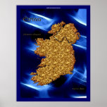 Éirinn Map of Ireland Art Poster posters