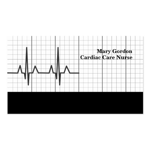 EKG Cardiac Care Nurse Medical Business Cards (front side)