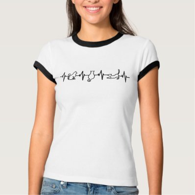 EKG Heart beats for cats Tee Shirt