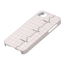 EKG heartbeat on graph paper, pulse beating iPhone 5 Cover