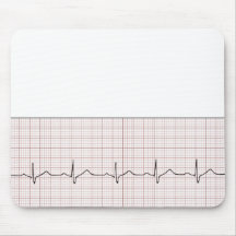 EKG heartbeat on graph paper, pulse beating Mouse Pad