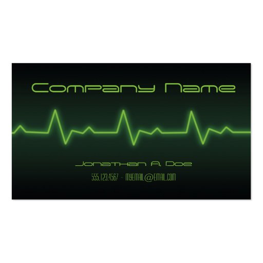 EKG Neon Business Card Templates (front side)