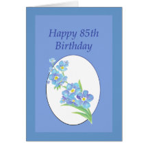 El 85o cumpleaños feliz me olvida no flor tarjeta