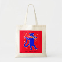 ¡EL AMOR HACE MÚSICA! VIOLÍN TOTE/BAG DEL CAT N BOLSAS LIENZO