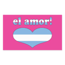 El Amor! - Love in Argentine Valentine's Day Rectangle Stickers
