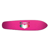 El Amor Love in Spanish Romantic Valentine's Day Skateboard Decks