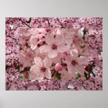El árbol de la primavera del rosa del arte del flo