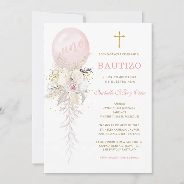 El Bautizo Y Primer A Ito Invitaci N De Nuestra Hi Invitation Zazzle