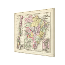 El Brasil, Bolivia, Paraguay, Uruguay 2 Impresion En Lona