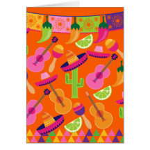 El cactus del sombrero del fiesta de la fiesta abo felicitacion 