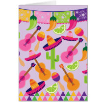 El cactus del sombrero del fiesta de la fiesta abo felicitacion 