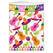 El cactus del sombrero del fiesta de la fiesta abo felicitacion 