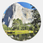 El Capitan And Merced River In Yosemite Round Stickers