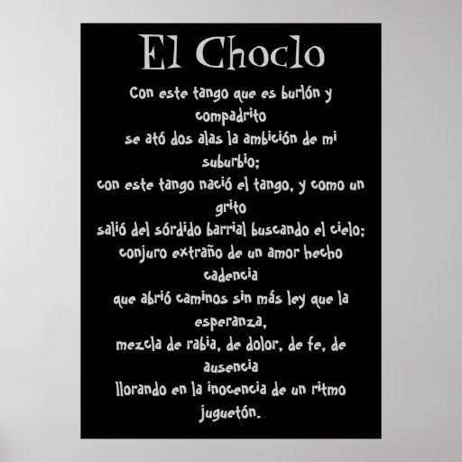 El Choclo Lyrics Poster