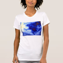 El cielo azul, amarillo, y de Brown w/Bright ramif Camisetas