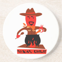 El cocinar del hombre del dibujo animado del chile posavasos personalizados