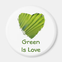 El corazón verde, verde es amor imanes para frigoríficos