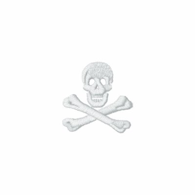 El cráneo y la bandera pirata bordaron la chaqueta El cráneo y la bandera pirata bordaron la chaqueta