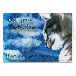 El cumpleaños desea el gato y pescados felicitaciones