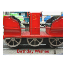 El cumpleaños rojo del carro del tren desea la tar comunicado personal  