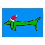 El Dachshund para el navidad Tarjeta