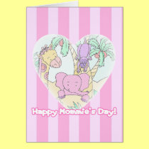 El día de Mommie feliz - bebé del corazón de la se tarjetas