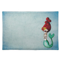 El Dia de Muertos Mermaid Place Mat
