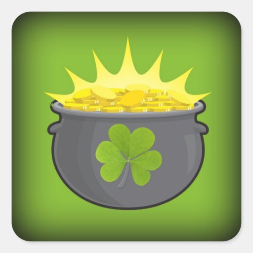 ¡El día de St Patrick feliz! Calcomania Cuadrada Personalizada
