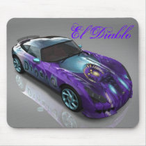 El Diablo Purple Devil Racing Car Mousepad