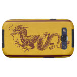 El dragón tribal chino de la mitología raya el oro galaxy s3 carcasa