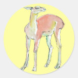El ejemplo del lama pegatina redonda