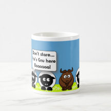 Él es Gnu aquí Tazas De Café