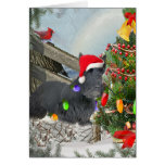El escocés Terrier adorna el árbol de navidad Tarjetón