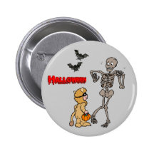 El esqueleto tiene miedo de Halloween - Pins