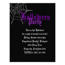 El fiesta púrpura de Spiderweb Halloween invita Comunicados Personales