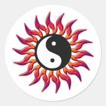 El flamear Yin Yang Sun Etiqueta