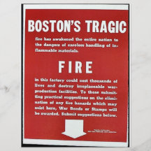El fuego trágico de Boston Tarjeta Publicitaria