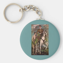 El Greco's Saint Martin and the Beggar, circa 1600 Keychains