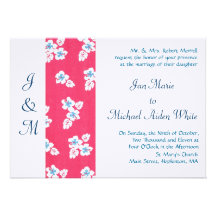 El Hawaiian florece la invitación del boda del mon