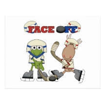El hockey de la rana y de los alces hace frente ap postal
