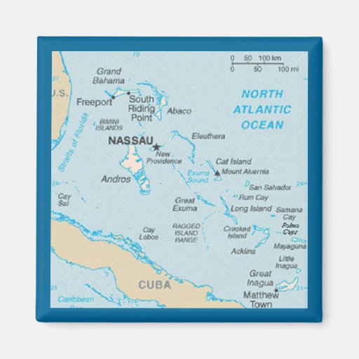 El imán del mapa de Bahamas