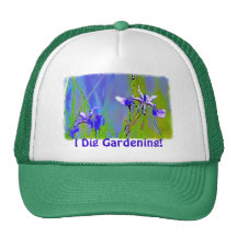 El jardín azul del iris florece arte del diseñador gorro