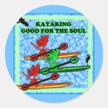 El Kayaking bueno para el alma Pegatinas Redondas