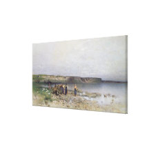 El lago Balatón con la orilla de Akarattya, 1885 Impresiones En Lona Estiradas
