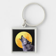 El lobo grita en la Luna Llena Llaveros
