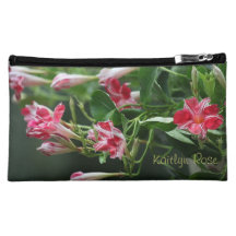 el mandevilla rojo y blanco florece el bolso cosmé