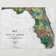 El mapa 1856 del estado de la Florida por Columbus Tarjeta Publicitaria