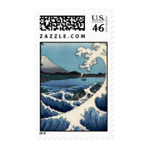 El mar de Satta en la provincia de Suruga, Hiroshi Sellos